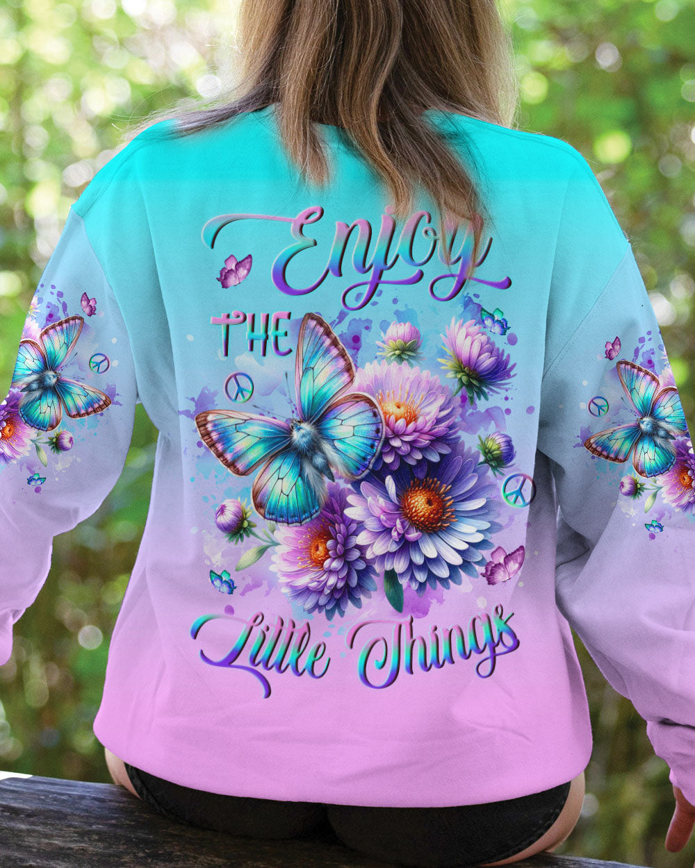 ENJOY THE LITTLE THINGS BUTTERFLY ALL OVER PRINT - YHLN2401251
