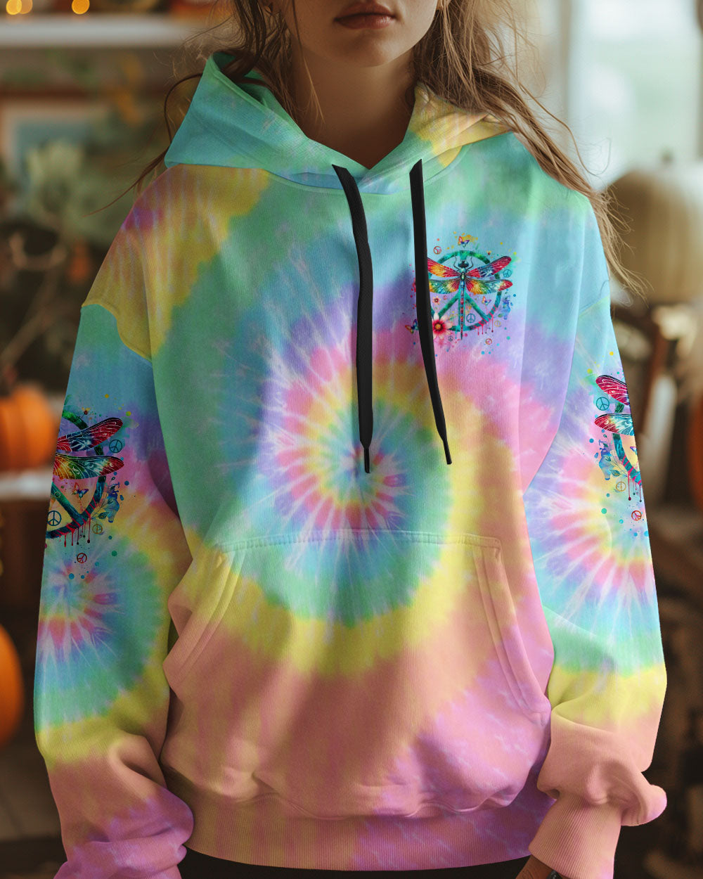 RUNNING AGAINST THE WIND DRAGONFLY TIE DYE ALL OVER PRINT - YHLN2412242