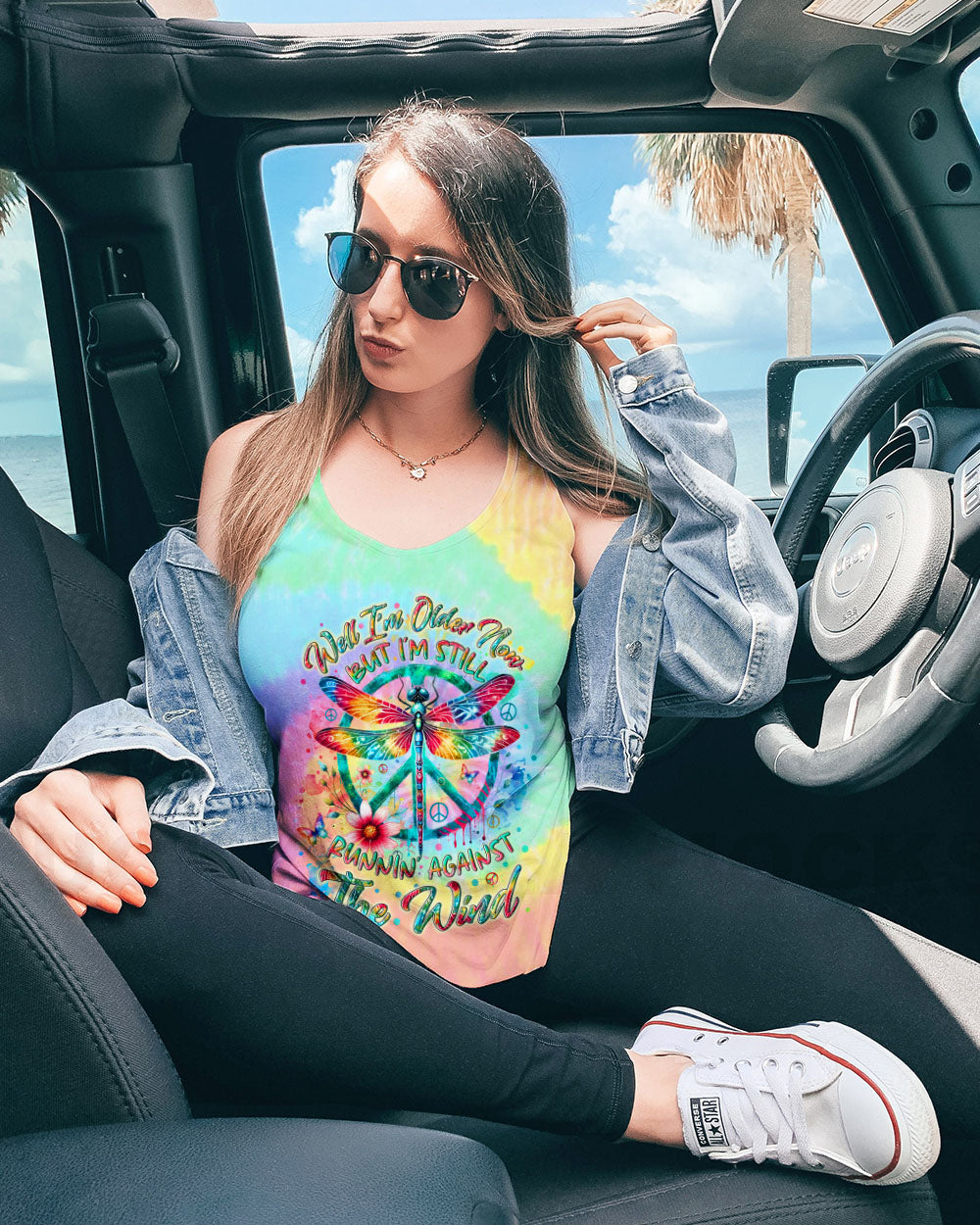 RUNNING AGAINST THE WIND DRAGONFLY TIE DYE ALL OVER PRINT - YHLN2412242