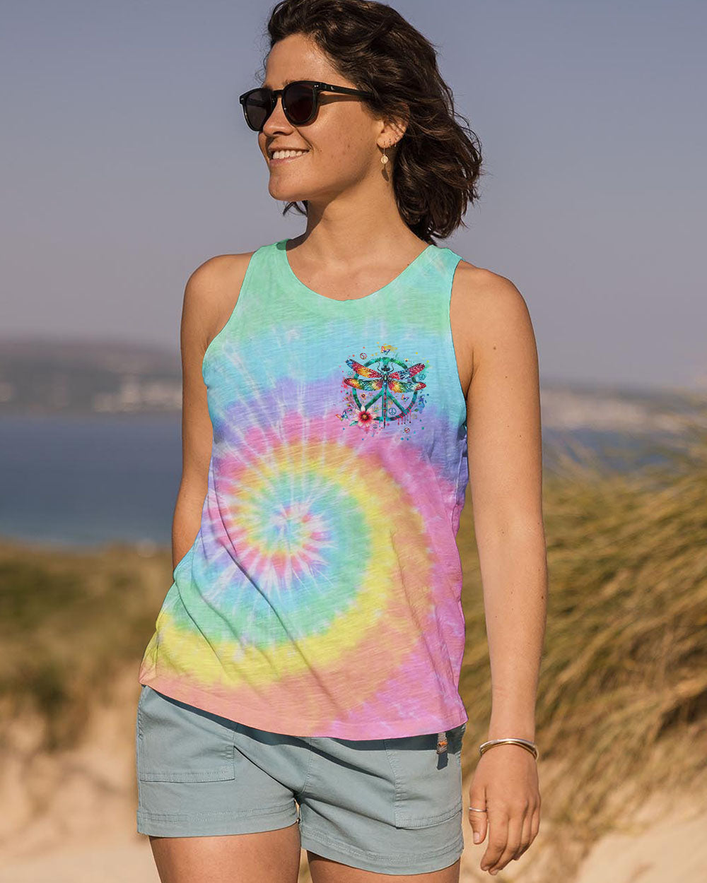 RUNNING AGAINST THE WIND DRAGONFLY TIE DYE ALL OVER PRINT - YHLN2412242