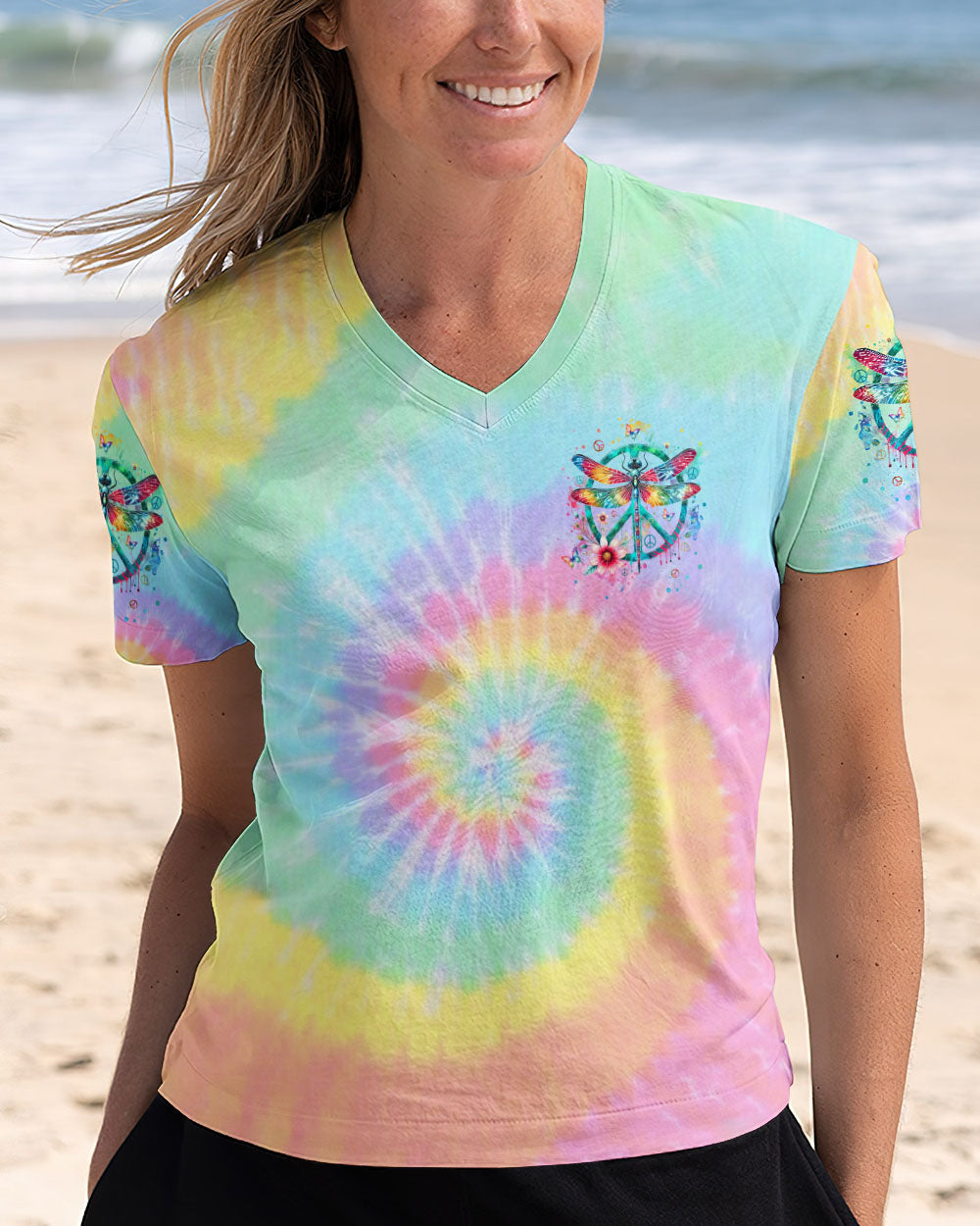 RUNNING AGAINST THE WIND DRAGONFLY TIE DYE ALL OVER PRINT - YHLN2412242