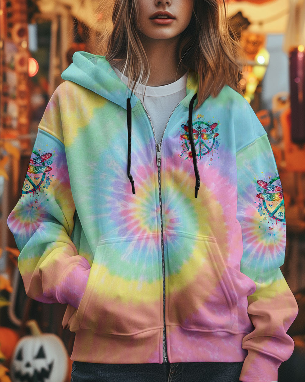 RUNNING AGAINST THE WIND DRAGONFLY TIE DYE ALL OVER PRINT - YHLN2412242