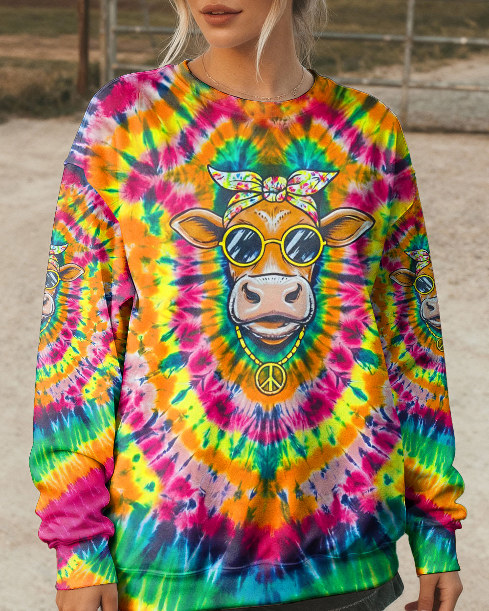 PSYCHEDELIC GROOVY HEIFER ALL OVER PRINT - YHLN2601262