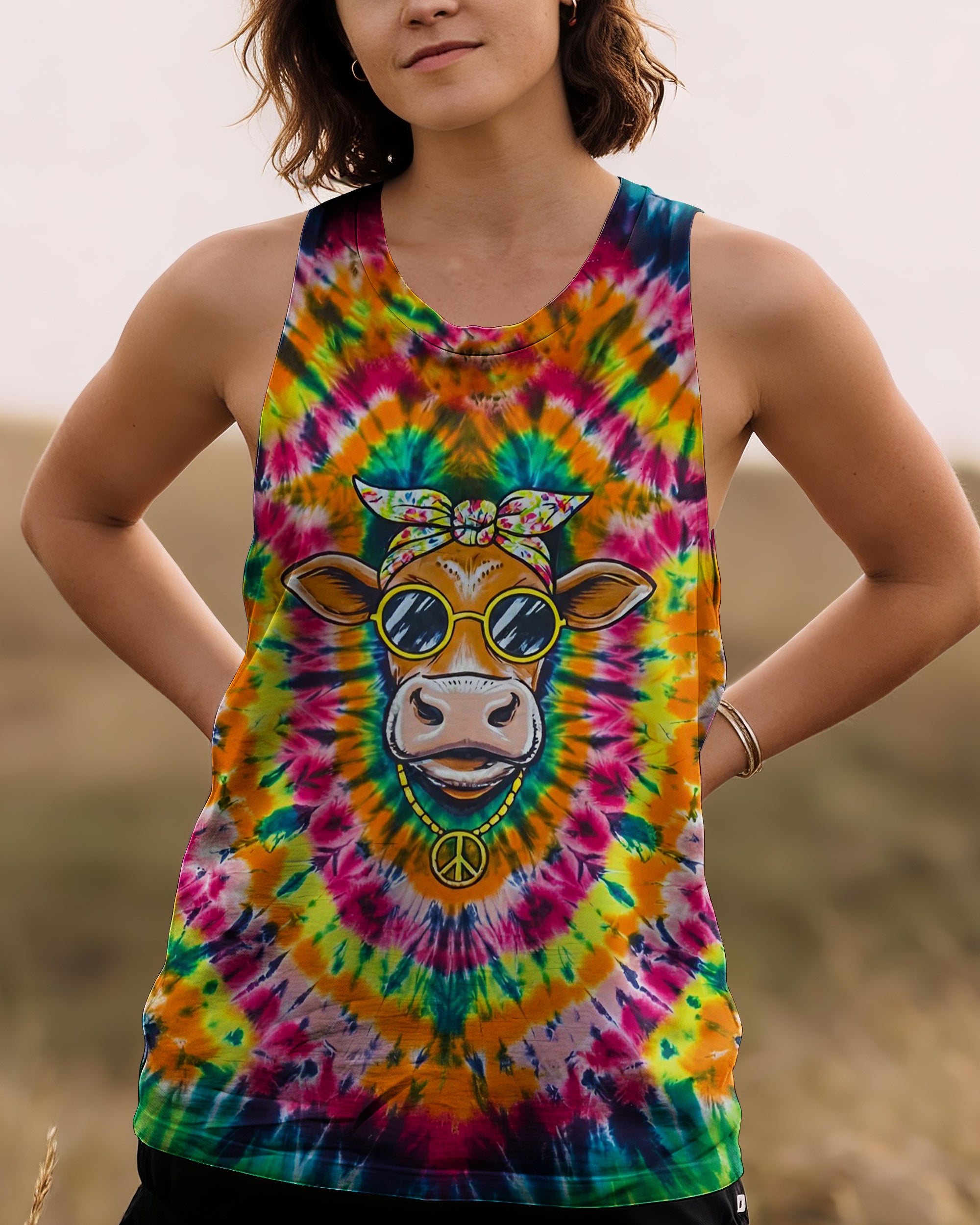 PSYCHEDELIC GROOVY HEIFER ALL OVER PRINT - YHLN2601262