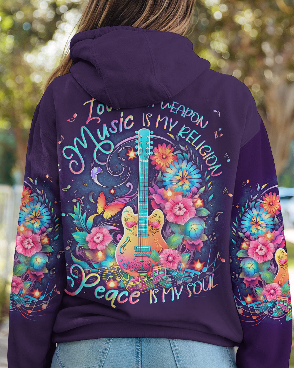 PEACE IS MY SOUL GUITAR ALL OVER PRINT - YHLN2605231