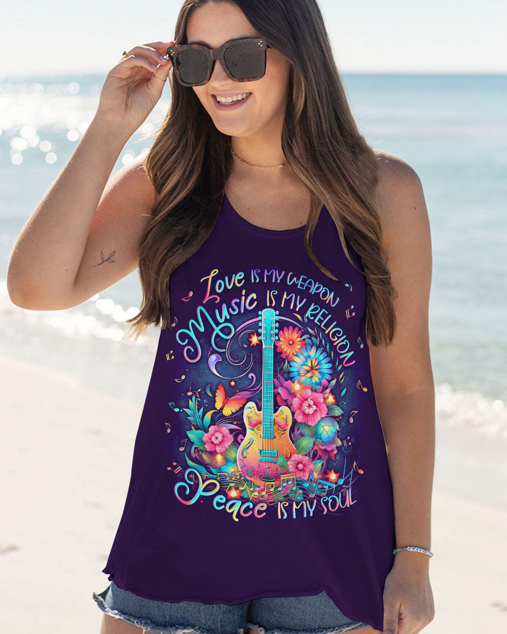 PEACE IS MY SOUL GUITAR ALL OVER PRINT - YHLN2605231