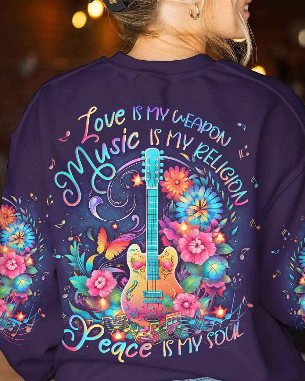 PEACE IS MY SOUL GUITAR ALL OVER PRINT - YHLN2605231