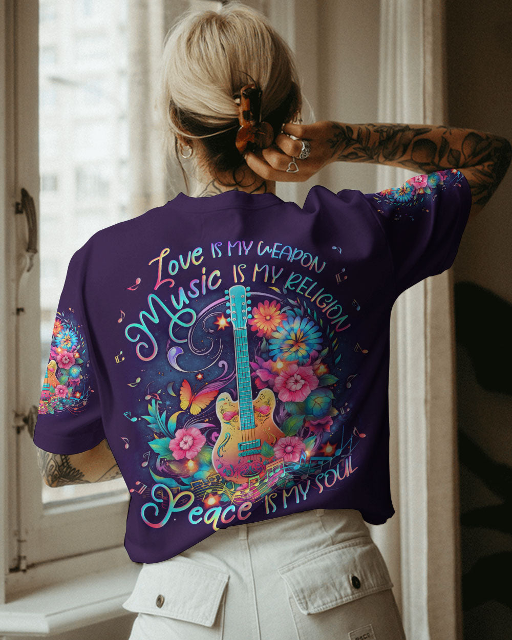 PEACE IS MY SOUL GUITAR ALL OVER PRINT - YHLN2605231