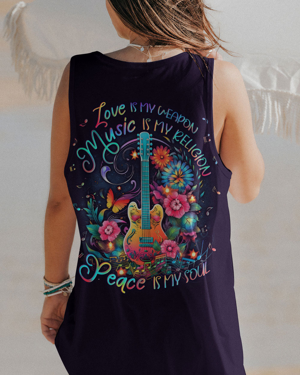 PEACE IS MY SOUL GUITAR ALL OVER PRINT - YHLN2605231