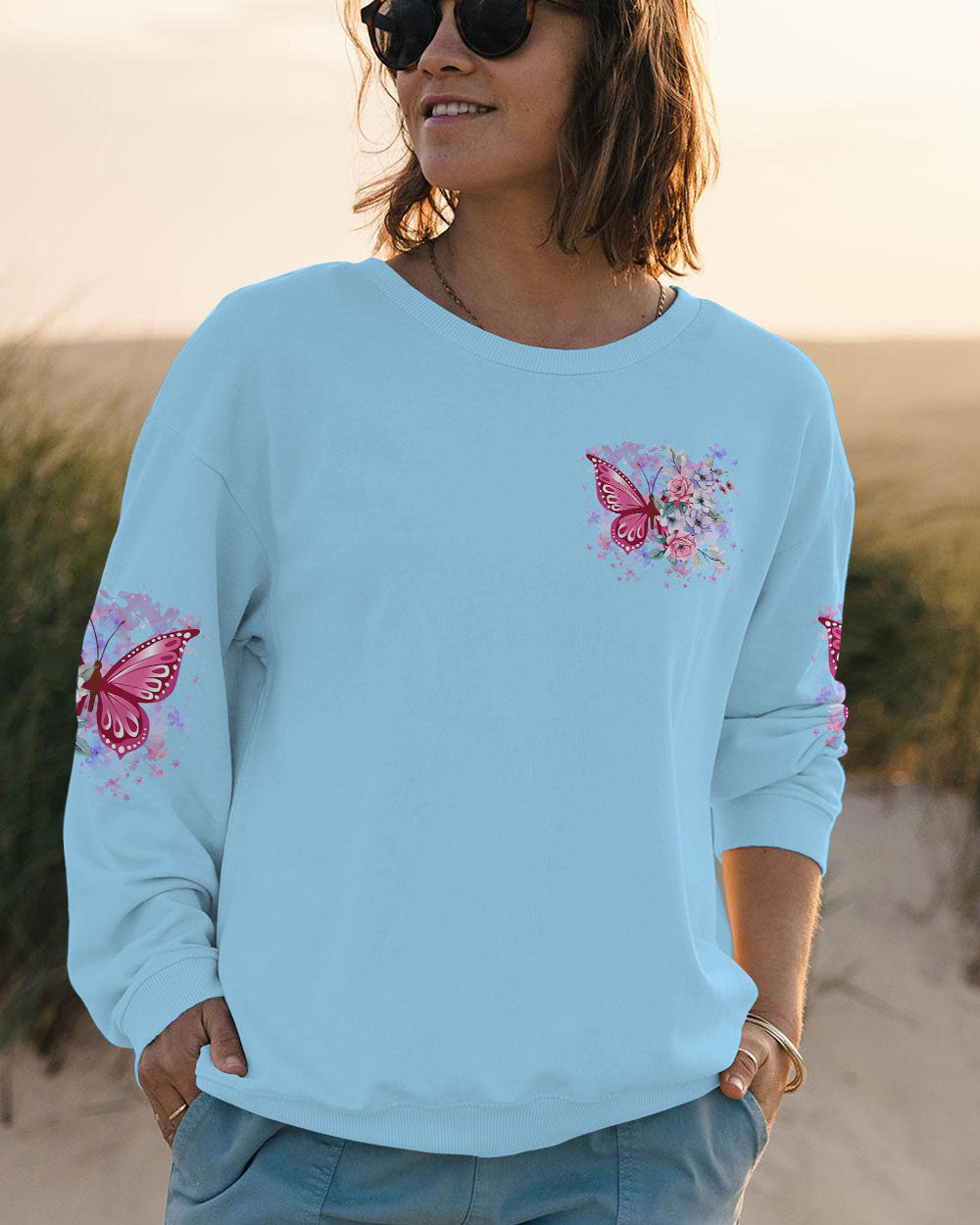 IF NOTHING EVER CHANGED BUTTERFLY ALL OVER PRINT - YHLN2706243
