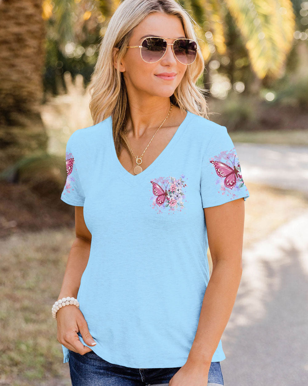 IF NOTHING EVER CHANGED BUTTERFLY ALL OVER PRINT - YHLN2706243