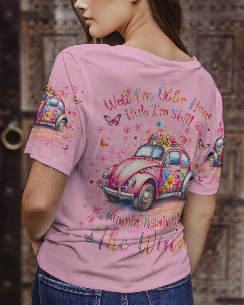 RUNNING AGAINST THE WIND PINK ALL OVER PRINT - YHLN2711231
