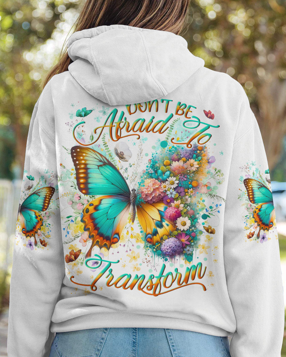 DON'T BE AFRAID TO TRANSFORM BUTTERFLY ALL OVER PRINT - YHLN2712242