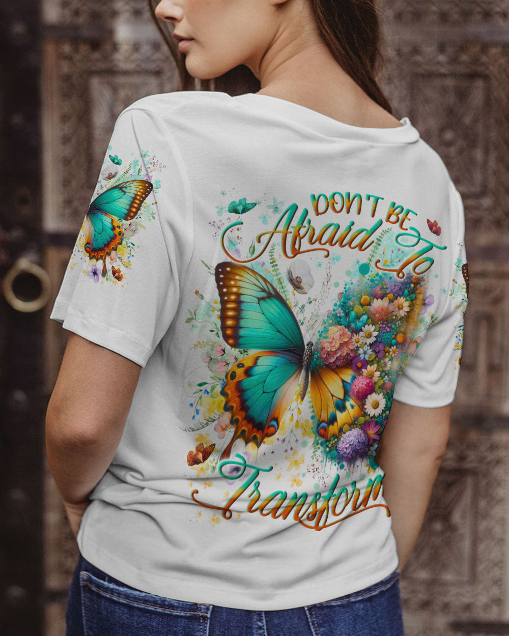 DON'T BE AFRAID TO TRANSFORM BUTTERFLY ALL OVER PRINT - YHLN2712242