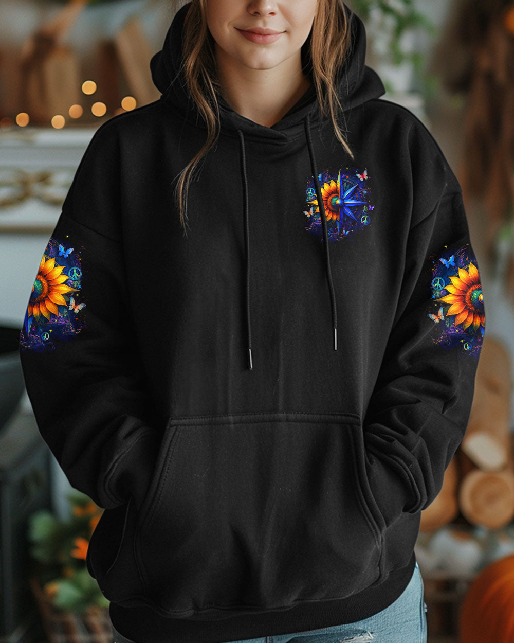 STAY TRUE STAY YOU COMPASS SUNFLOWER ALL OVER PRINT - YHLN2804253