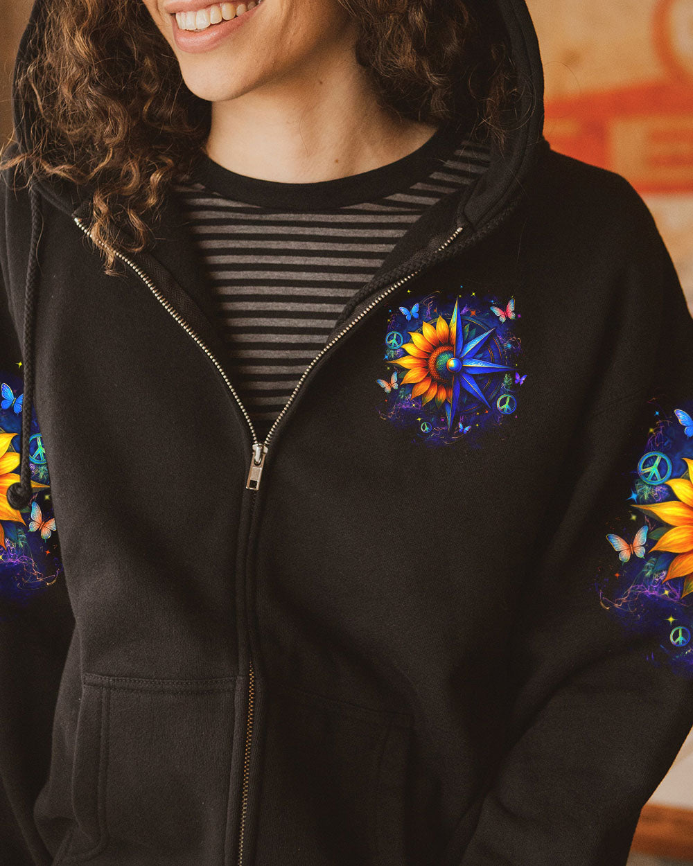 STAY TRUE STAY YOU COMPASS SUNFLOWER ALL OVER PRINT - YHLN2804253