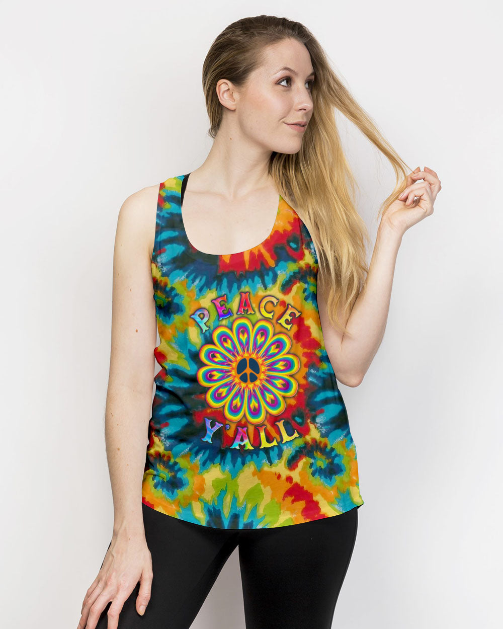 PEACE Y'ALL TIE DYE ALL OVER PRINT - YHLN2806234