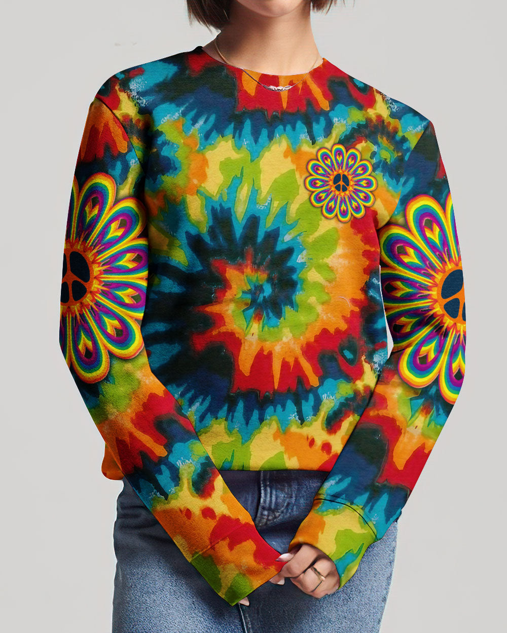 PEACE Y'ALL TIE DYE ALL OVER PRINT - YHLN2806234