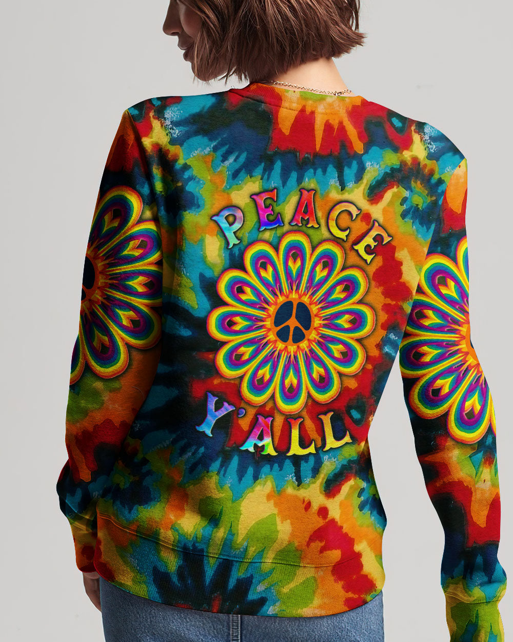 PEACE Y'ALL TIE DYE ALL OVER PRINT - YHLN2806234
