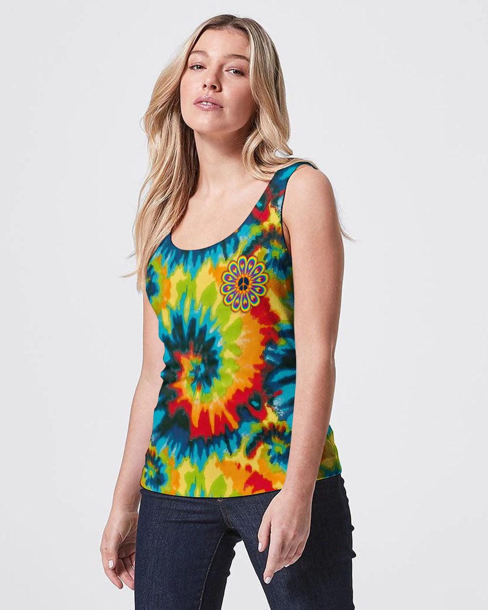PEACE Y'ALL TIE DYE ALL OVER PRINT - YHLN2806234