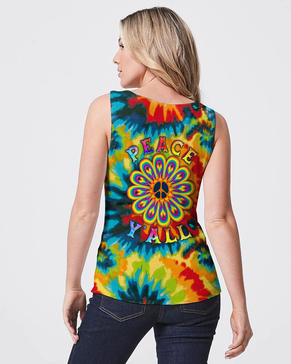 PEACE Y'ALL TIE DYE ALL OVER PRINT - YHLN2806234