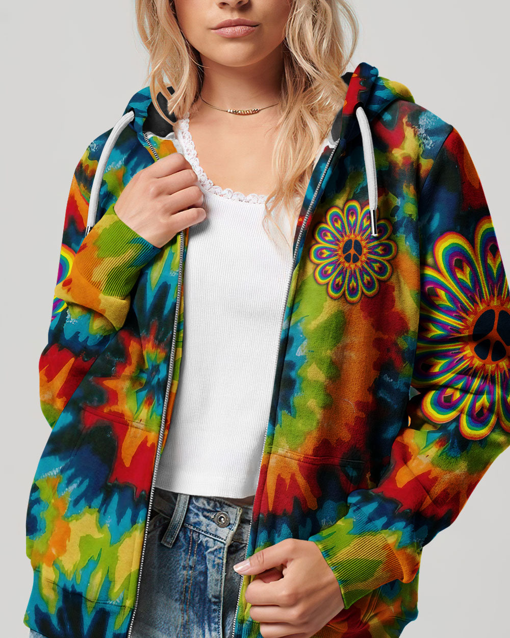 PEACE Y'ALL TIE DYE ALL OVER PRINT - YHLN2806234