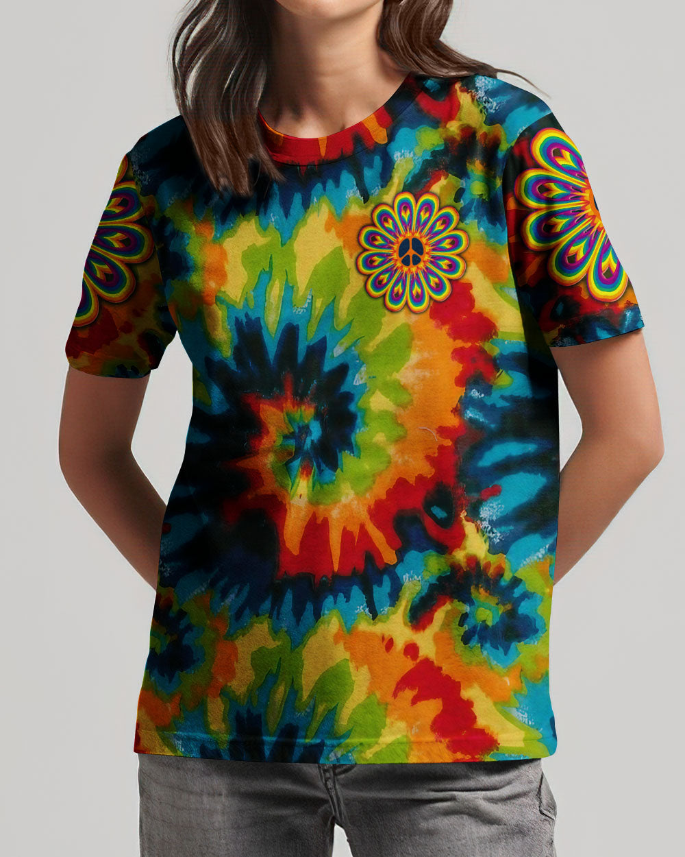 PEACE Y'ALL TIE DYE ALL OVER PRINT - YHLN2806234