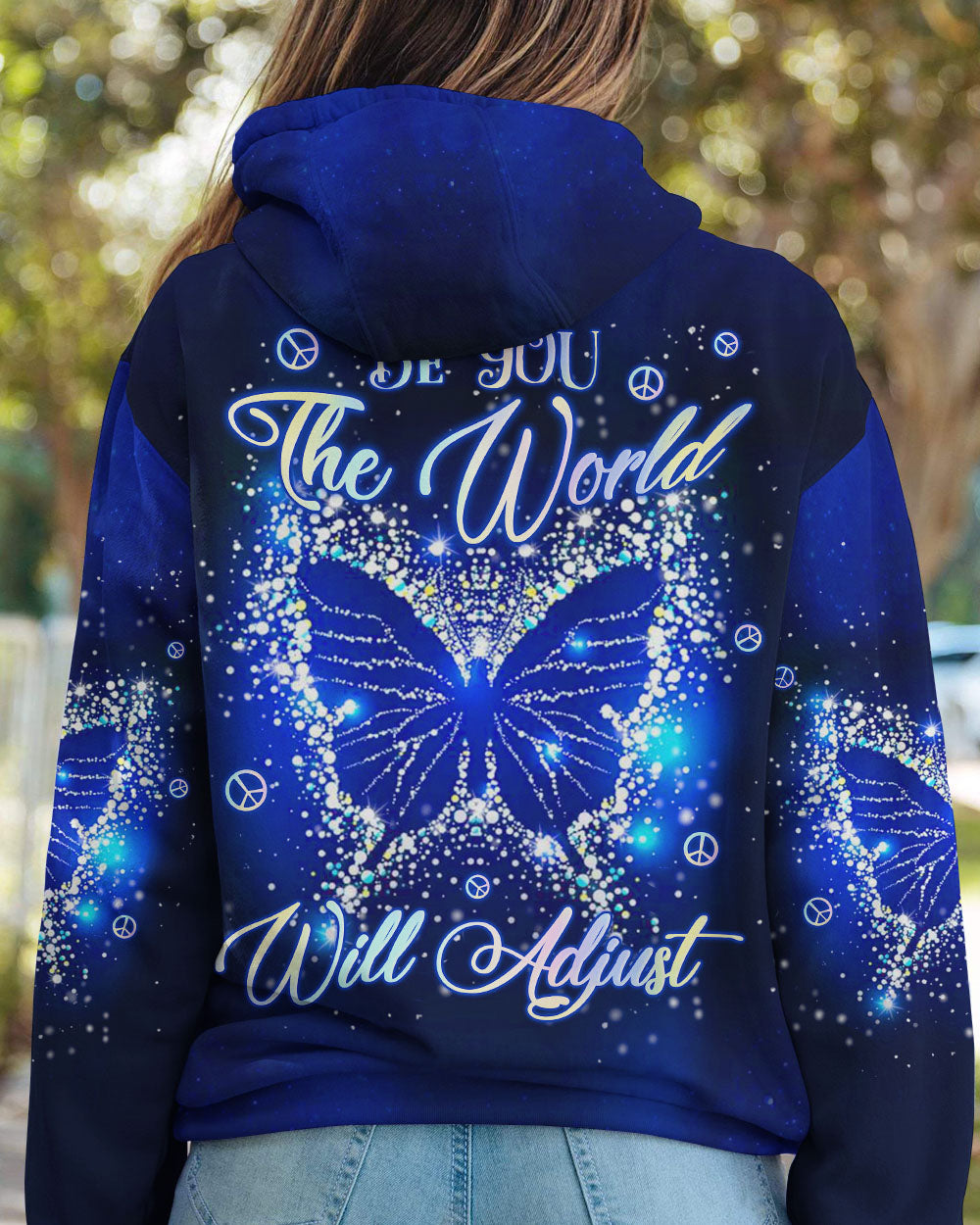 BE YOU THE WORLD WILL ADJUST BUTTERFLY ALL OVER PRINT - YHLN2808234