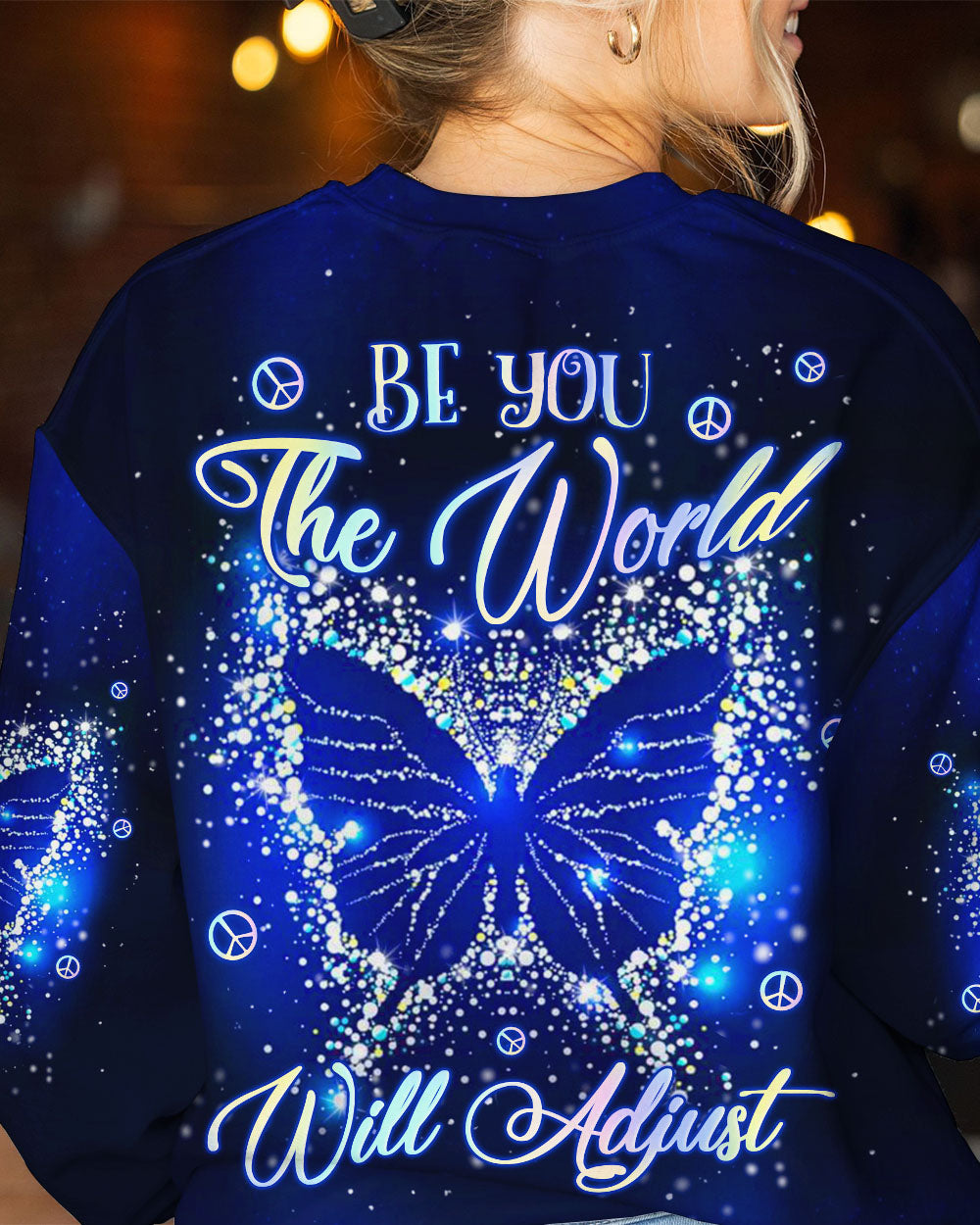 BE YOU THE WORLD WILL ADJUST BUTTERFLY ALL OVER PRINT - YHLN2808234