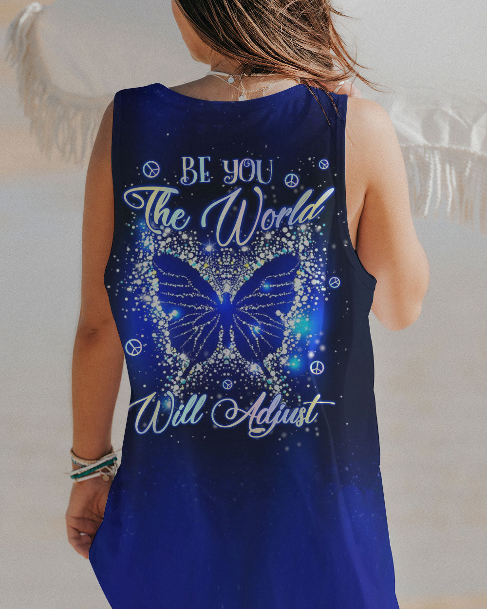 BE YOU THE WORLD WILL ADJUST BUTTERFLY ALL OVER PRINT - YHLN2808234