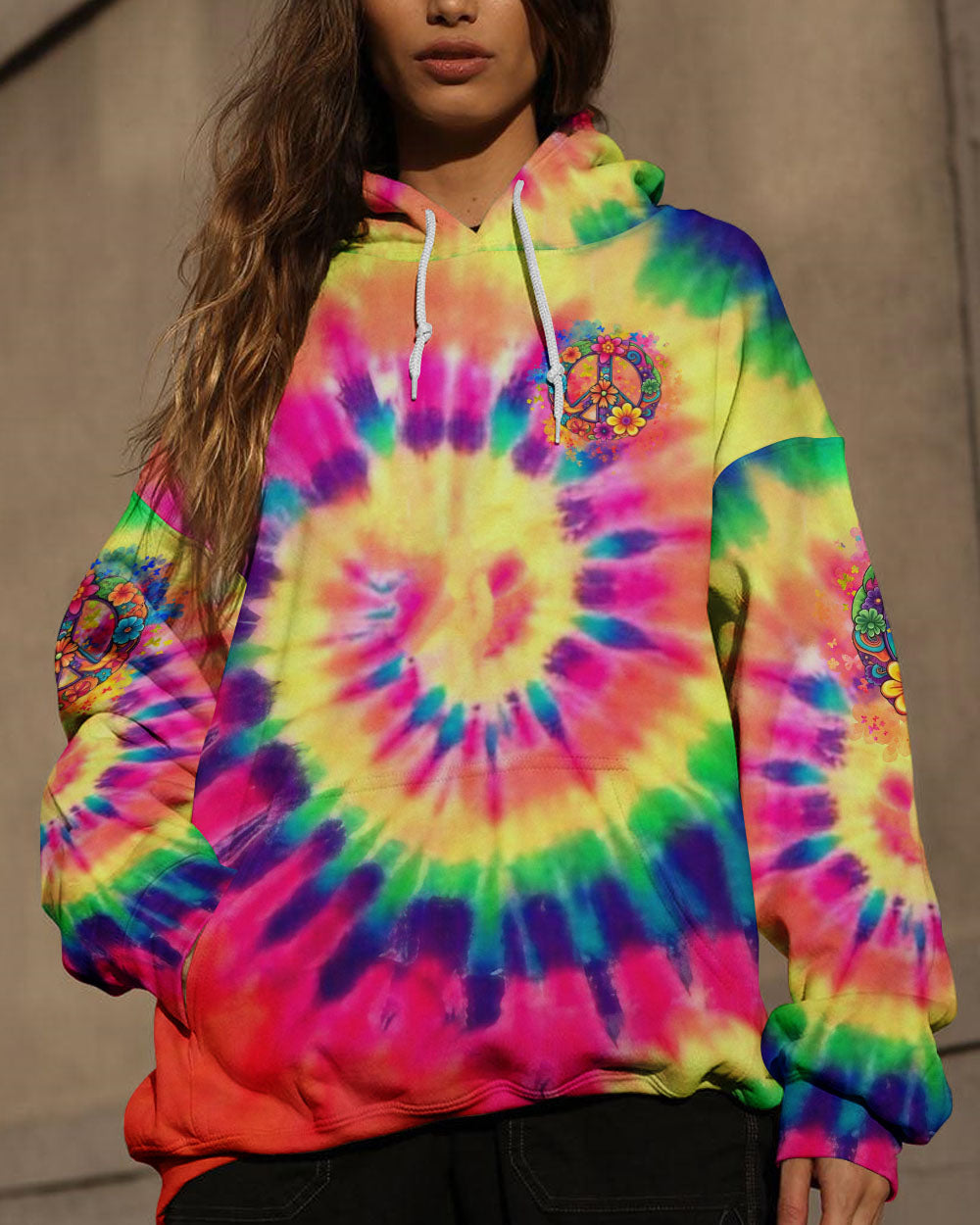 PEACE Y'ALL TIE DYE ALL OVER PRINT - YHLN2907244