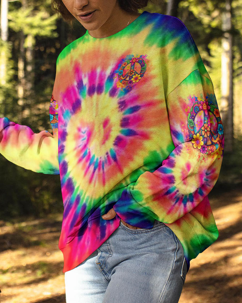 PEACE Y'ALL TIE DYE ALL OVER PRINT - YHLN2907244