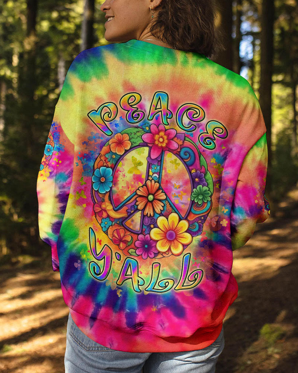 PEACE Y'ALL TIE DYE ALL OVER PRINT - YHLN2907244