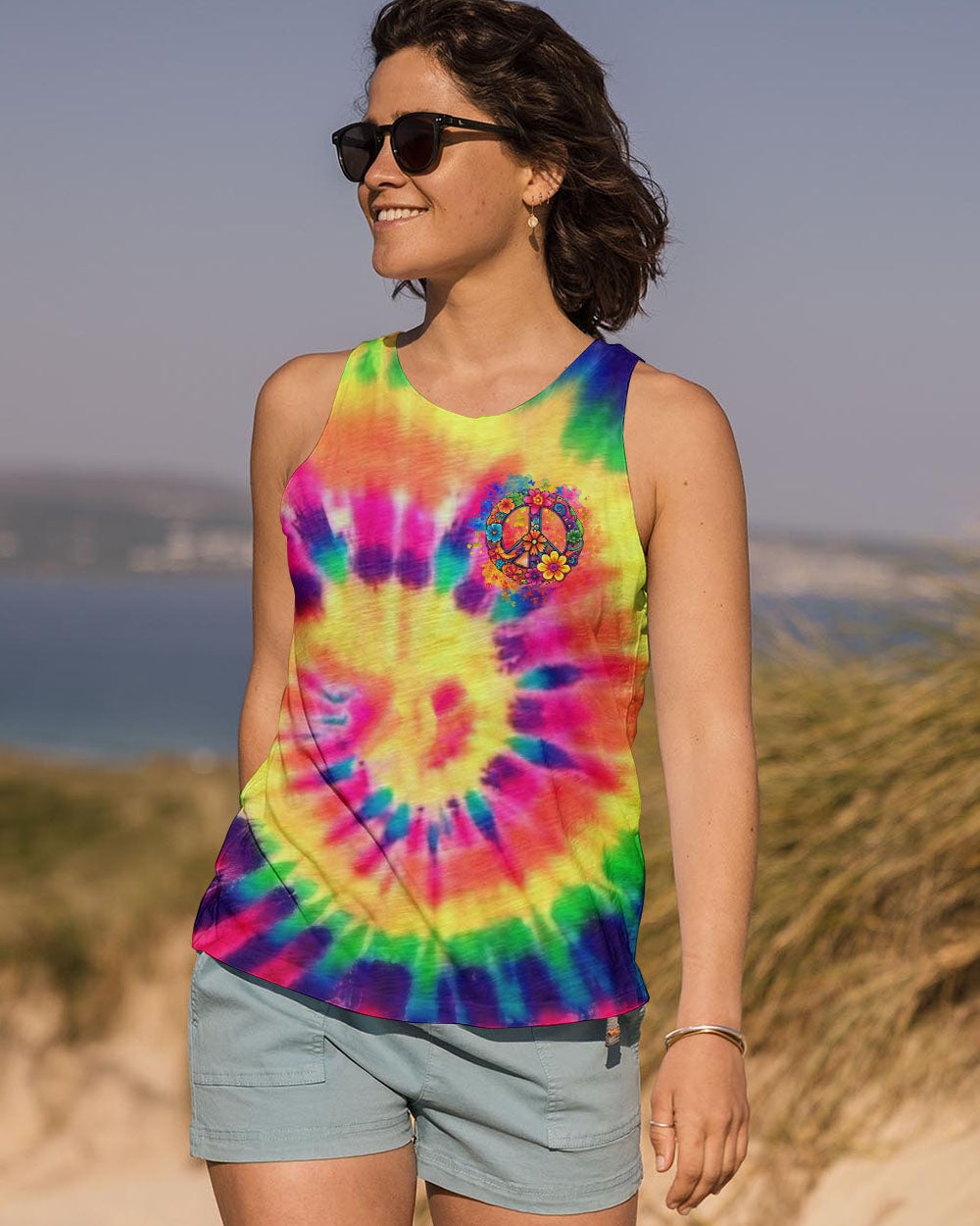 PEACE Y'ALL TIE DYE ALL OVER PRINT - YHLN2907244
