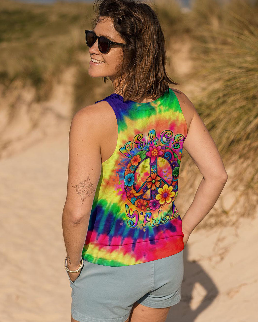 PEACE Y'ALL TIE DYE ALL OVER PRINT - YHLN2907244