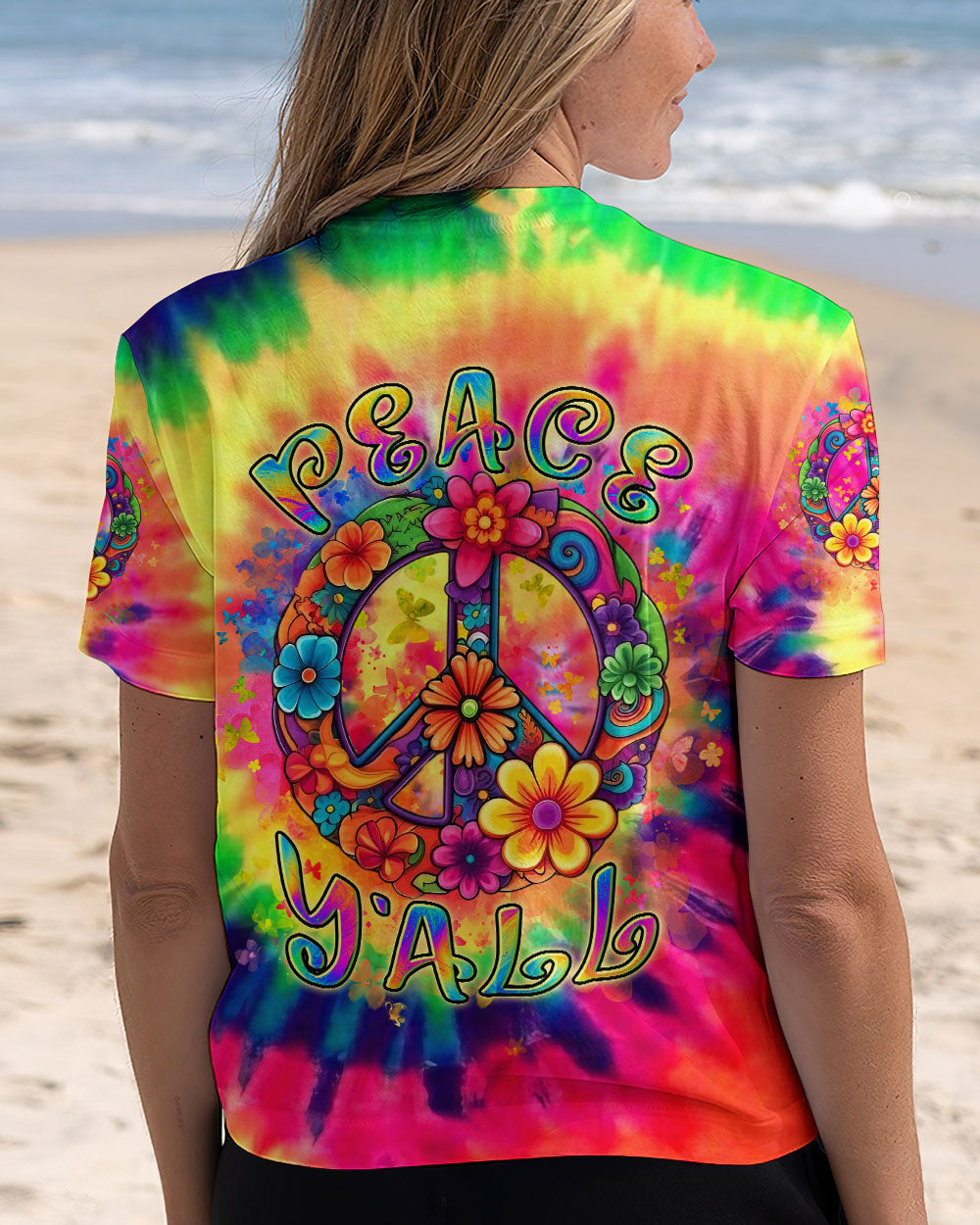 PEACE Y'ALL TIE DYE ALL OVER PRINT - YHLN2907244