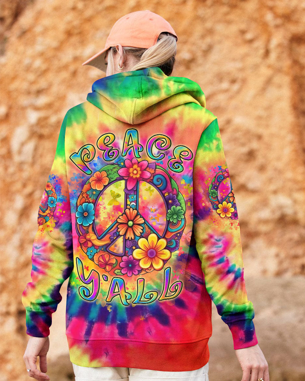 PEACE Y'ALL TIE DYE ALL OVER PRINT - YHLN2907244