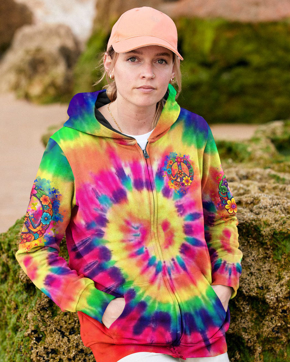 PEACE Y'ALL TIE DYE ALL OVER PRINT - YHLN2907244