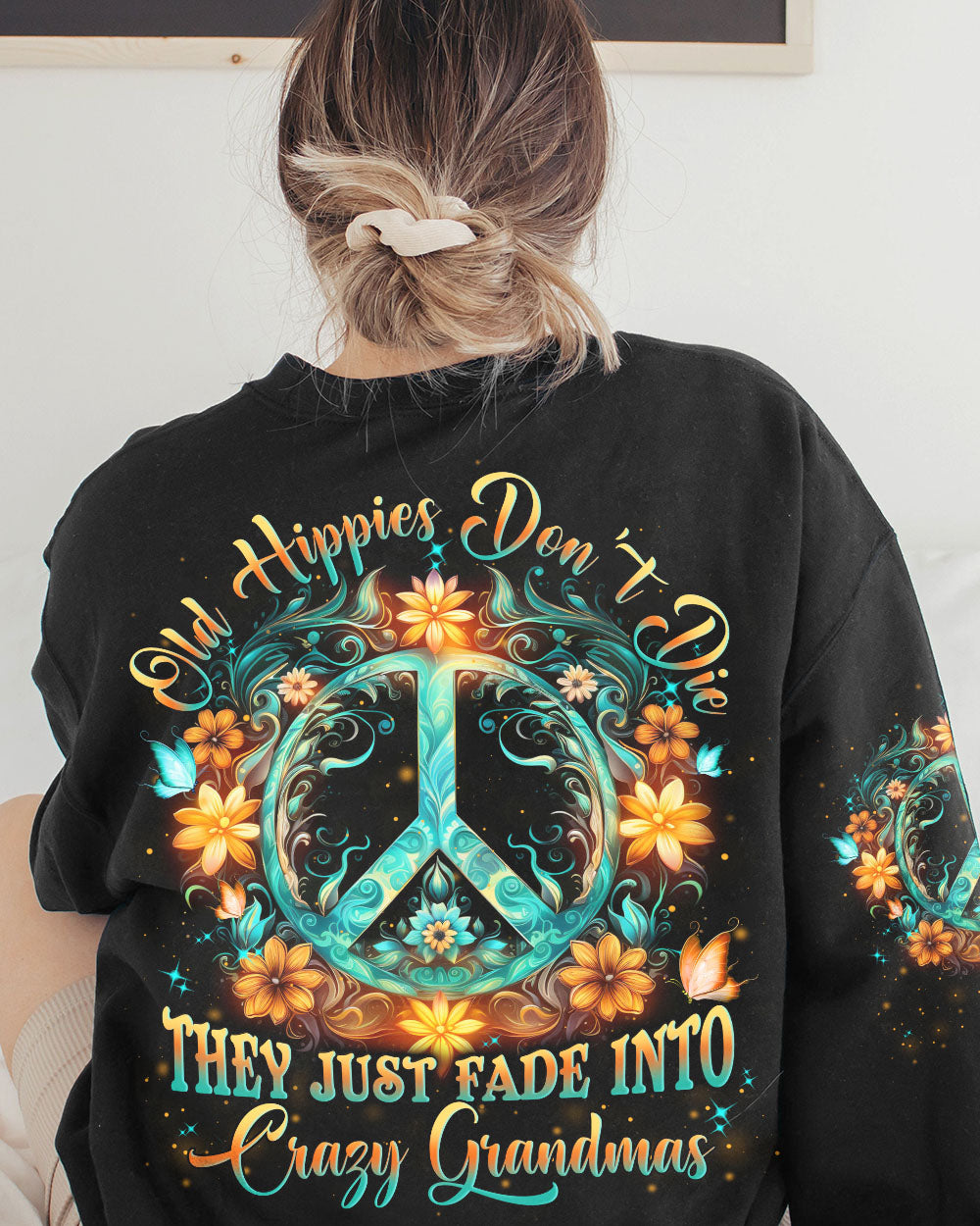 OLD HIPPIES DON'T DIE HIPPIE GRANDMA ALL OVER PRINT - YHLN2908234
