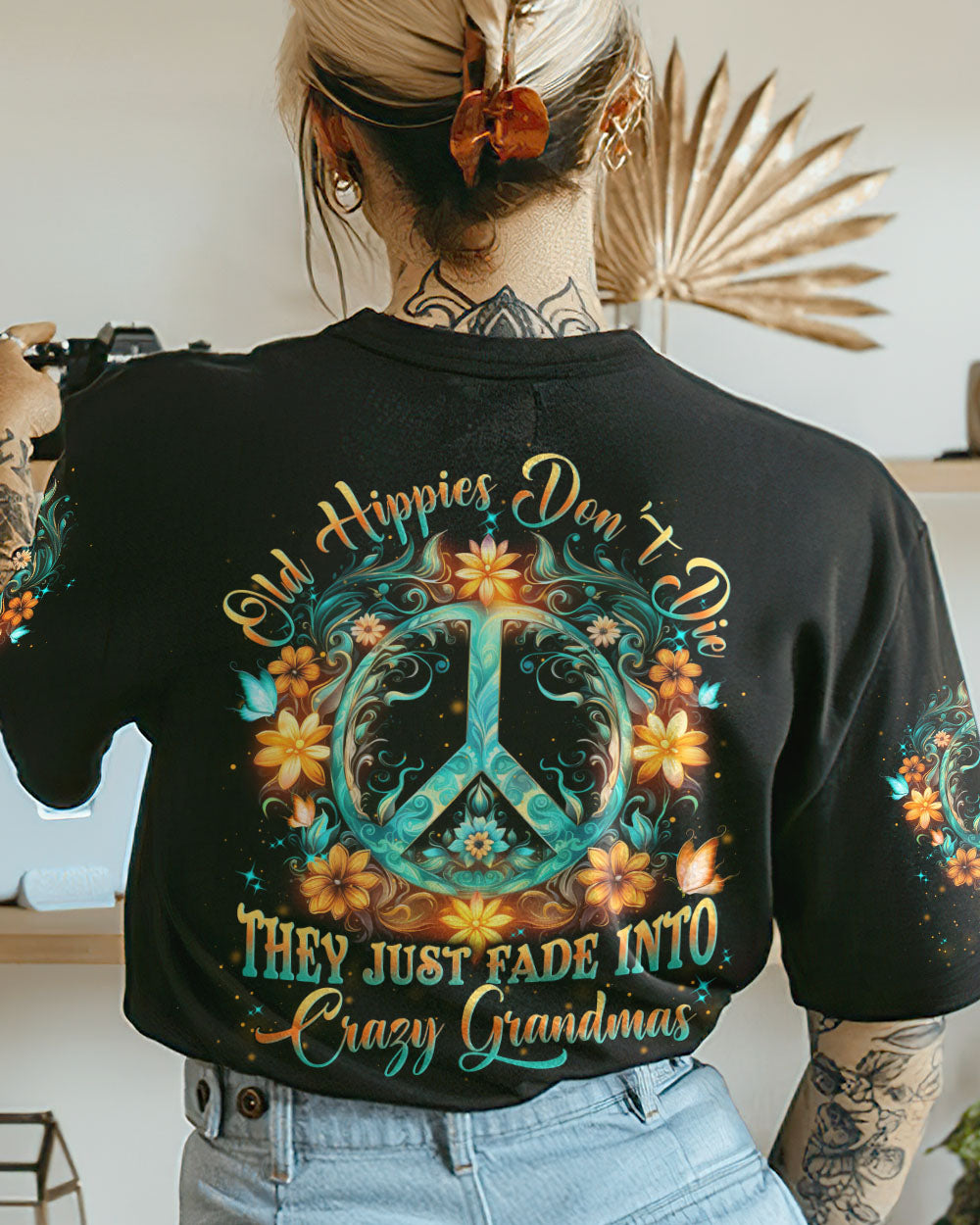 OLD HIPPIES DON'T DIE HIPPIE GRANDMA ALL OVER PRINT - YHLN2908234