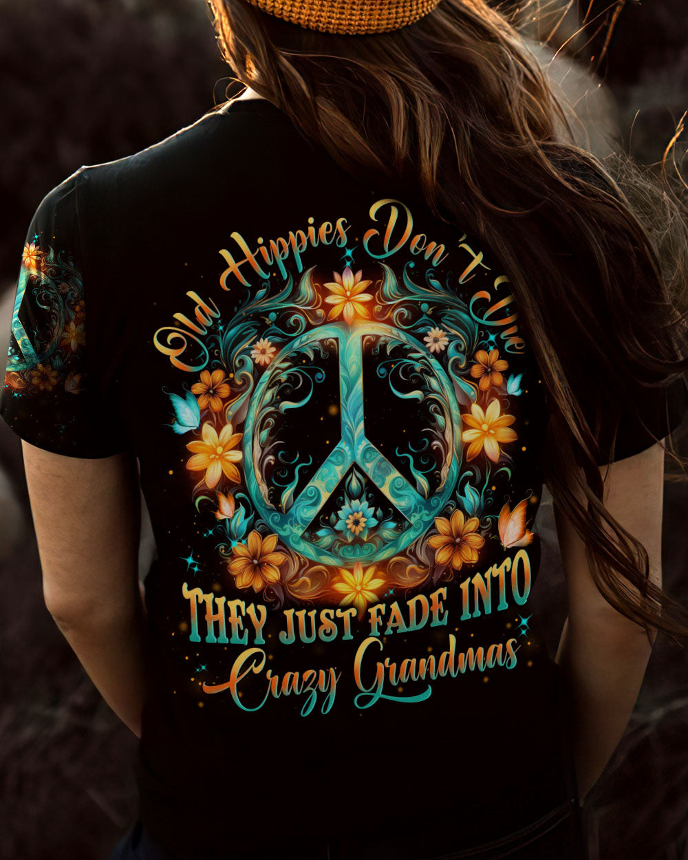 OLD HIPPIES DON'T DIE HIPPIE GRANDMA ALL OVER PRINT - YHLN2908234