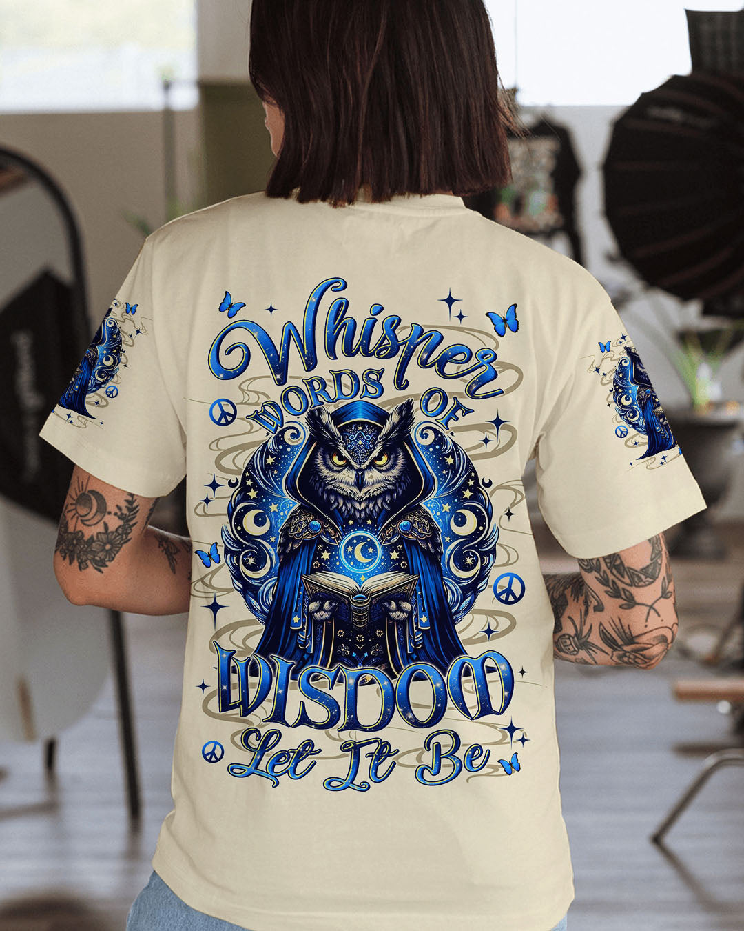 WHISPER WORDS OF WISDOM LET IT BE OWL ALL OVER PRINT - YHLN2910251