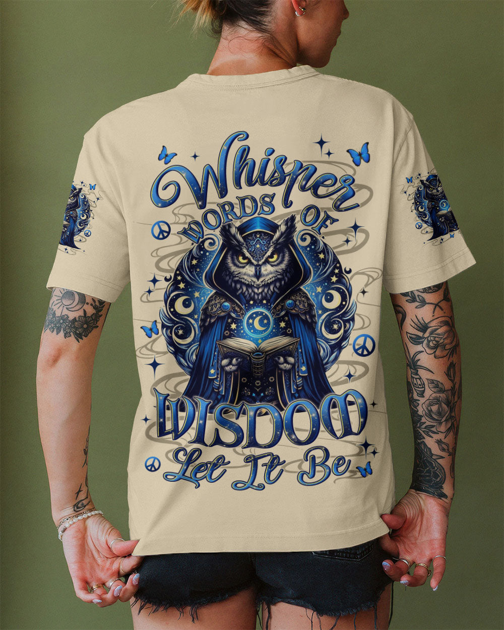 WHISPER WORDS OF WISDOM LET IT BE OWL ALL OVER PRINT - YHLN2910251