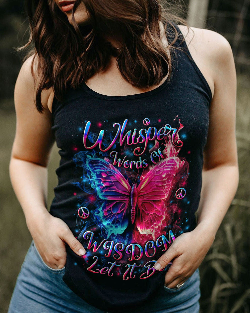 WHISPER WORDS OF WISDOM LET IT BE BUTTERFLY ALL OVER PRINT - YHLN3010243