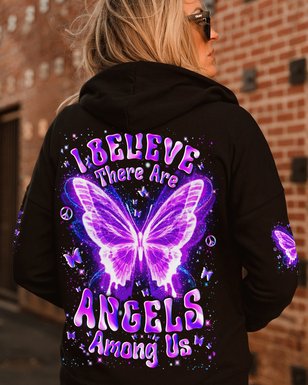 I BELIEVE THERE ARE ANGELS AMONG US BUTTERFLY ALL OVER PRINT - YHLN3012251