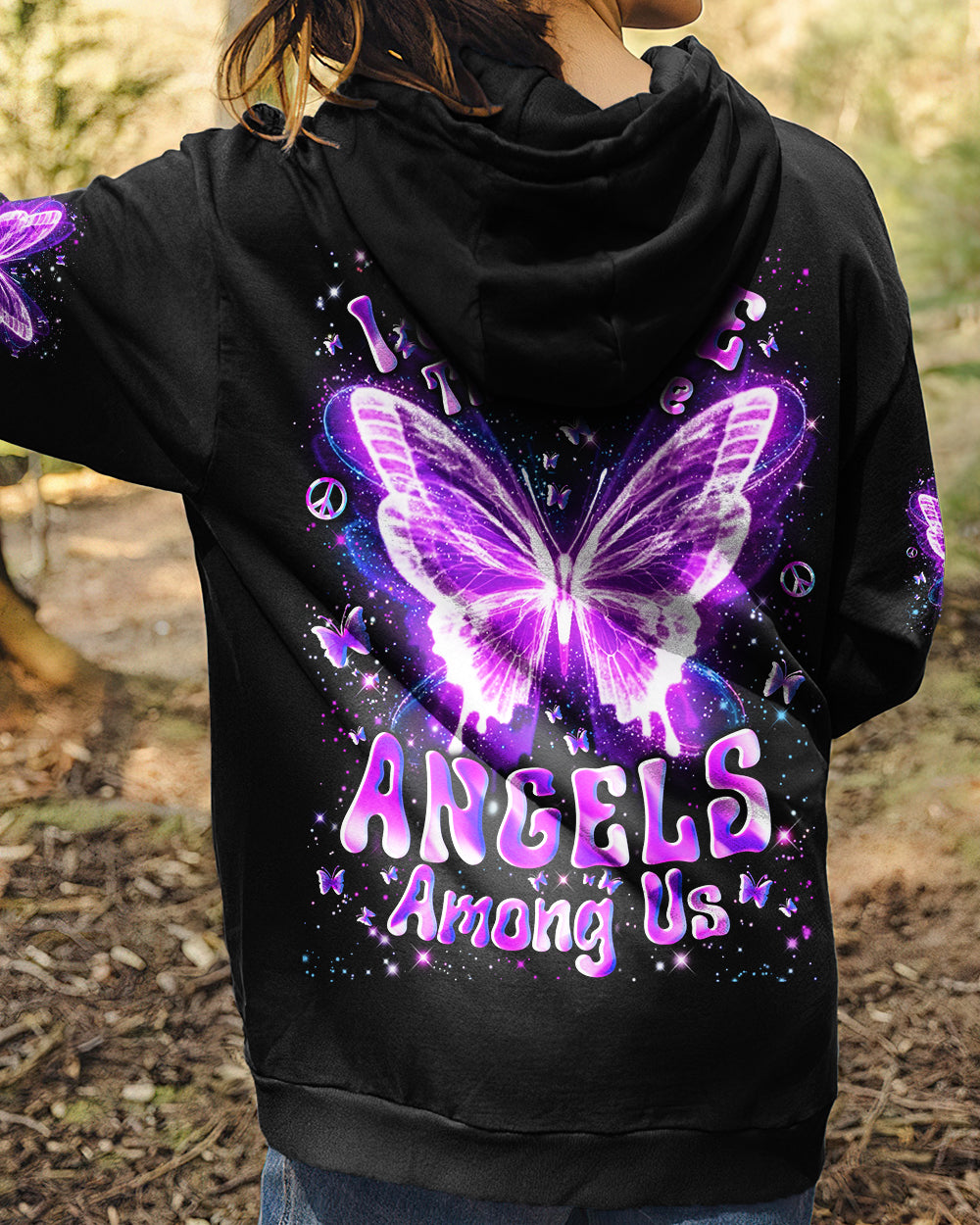 I BELIEVE THERE ARE ANGELS AMONG US BUTTERFLY ALL OVER PRINT - YHLN3012251