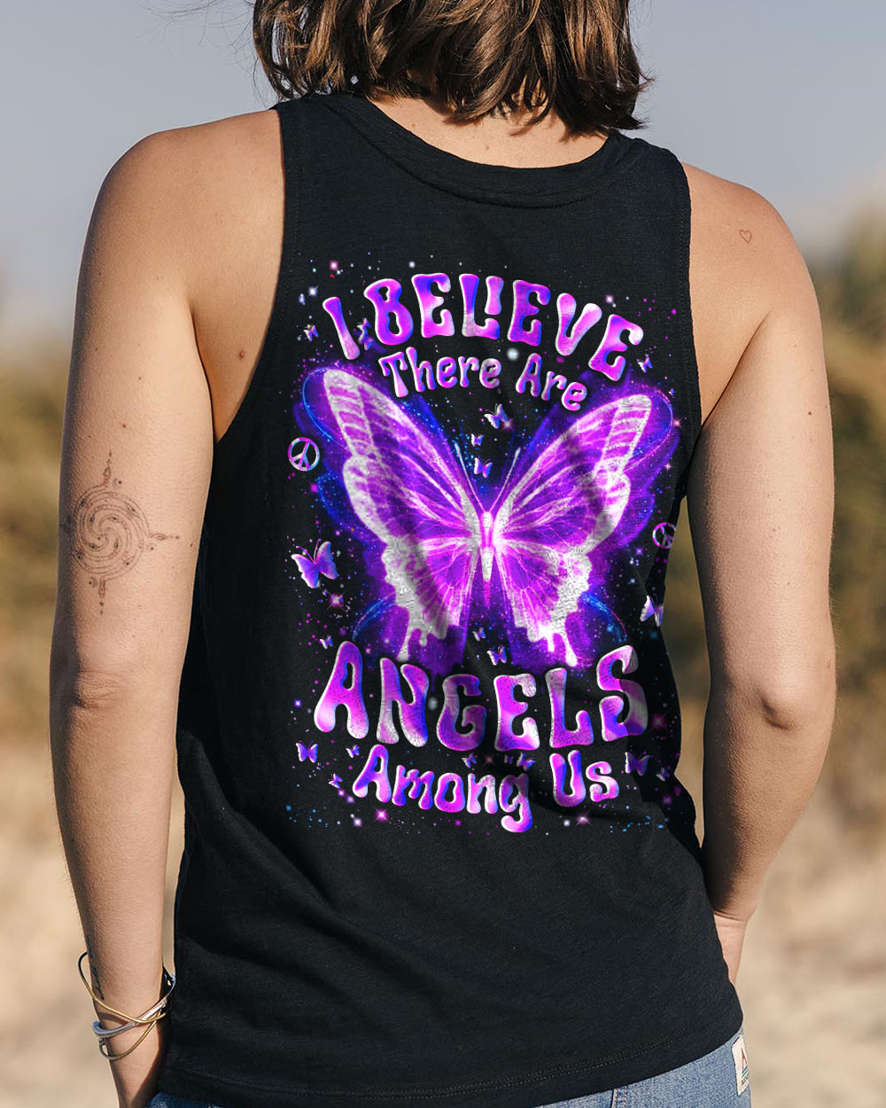 I BELIEVE THERE ARE ANGELS AMONG US BUTTERFLY ALL OVER PRINT - YHLN3012251