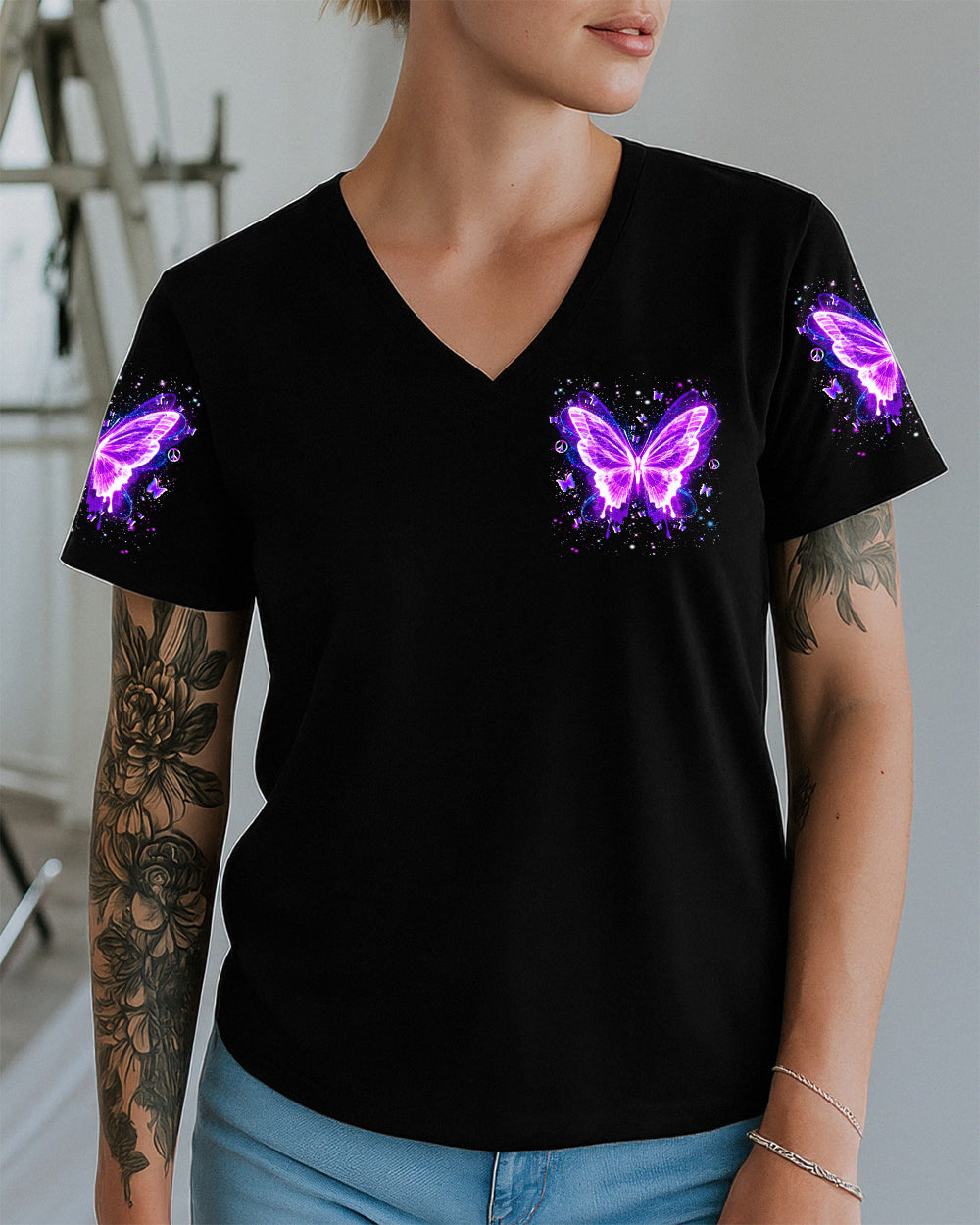 I BELIEVE THERE ARE ANGELS AMONG US BUTTERFLY ALL OVER PRINT - YHLN3012251