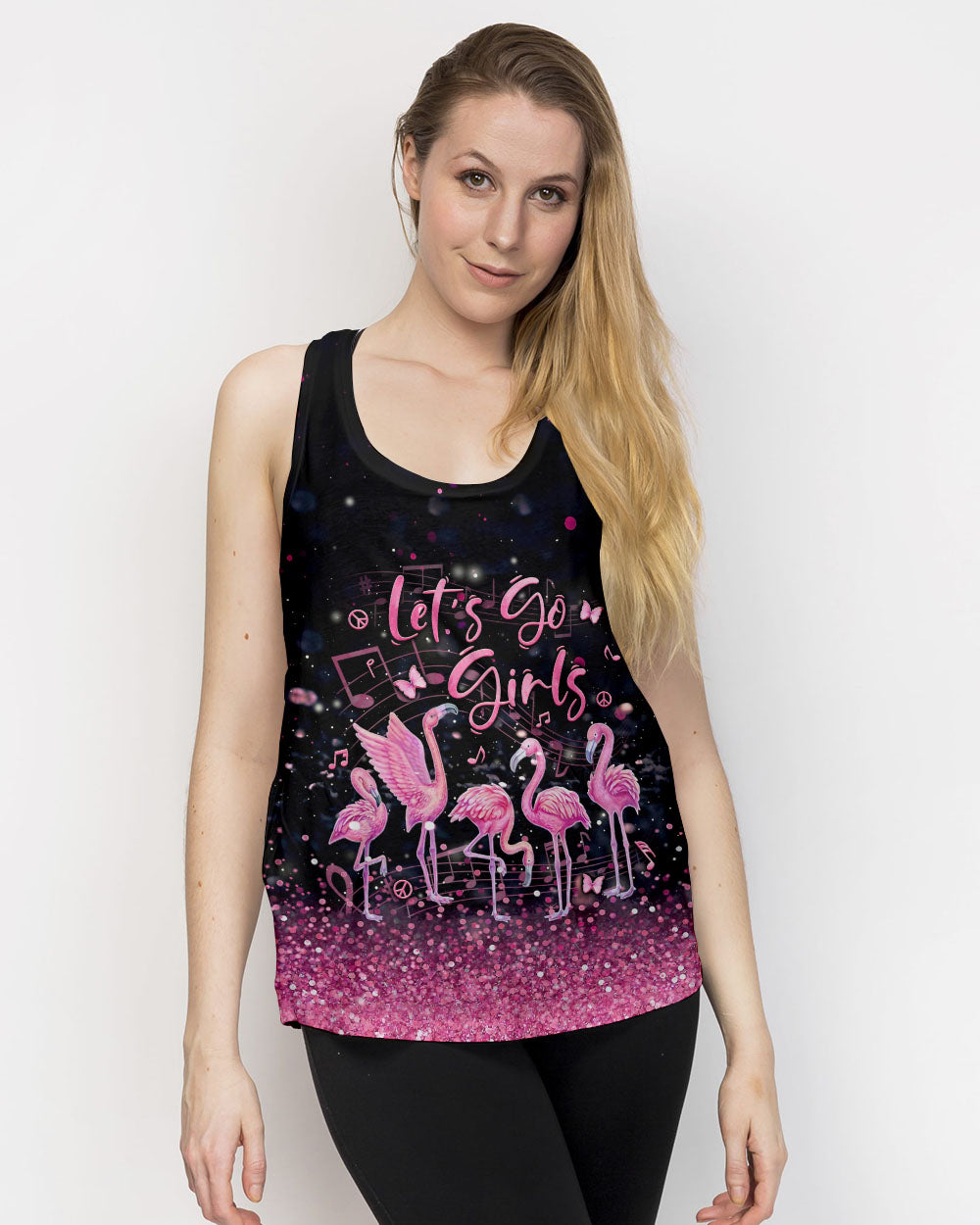 LET'S GO GIRLS FLAMINGO ALL OVER PRINT - YHLN3105242