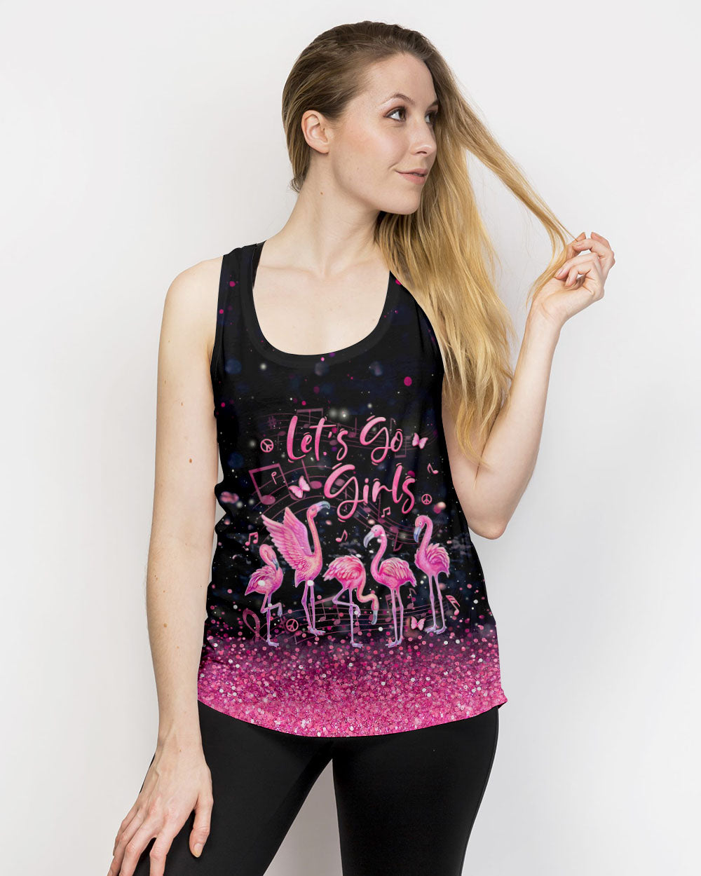 LET'S GO GIRLS FLAMINGO ALL OVER PRINT - YHLN3105242